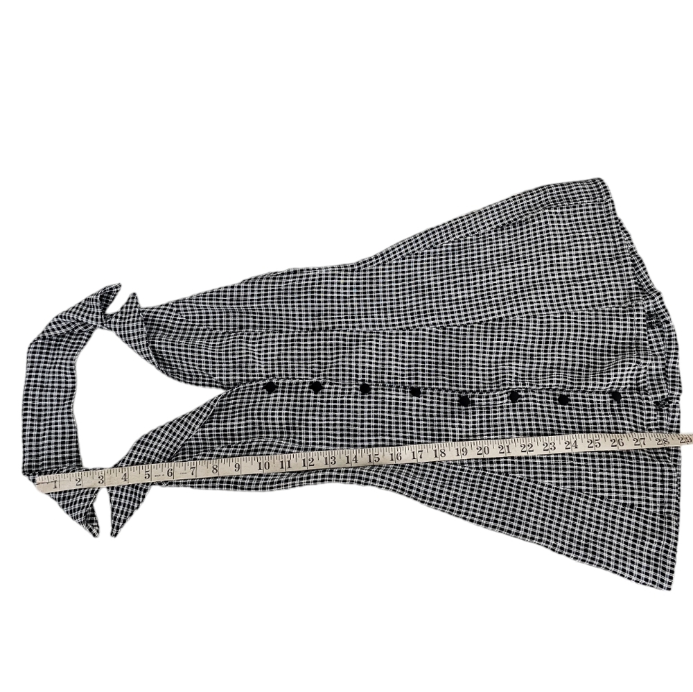 Vanessa Mooney Valentina Mini Dress Halter Black White Check Plaid Mini Dress XS - Picture 4 of 7